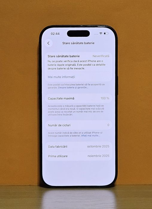 iPhone 16 Pro 128 GB 100% baterie
