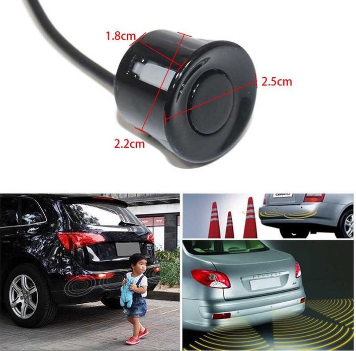 Парктроник, 4 датчика, 2 цвята тъмно сив или черен