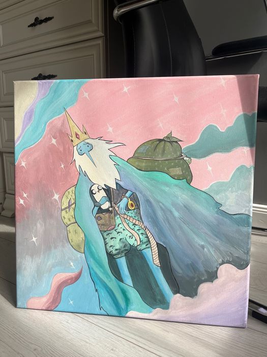 Картина гуашью на холсте