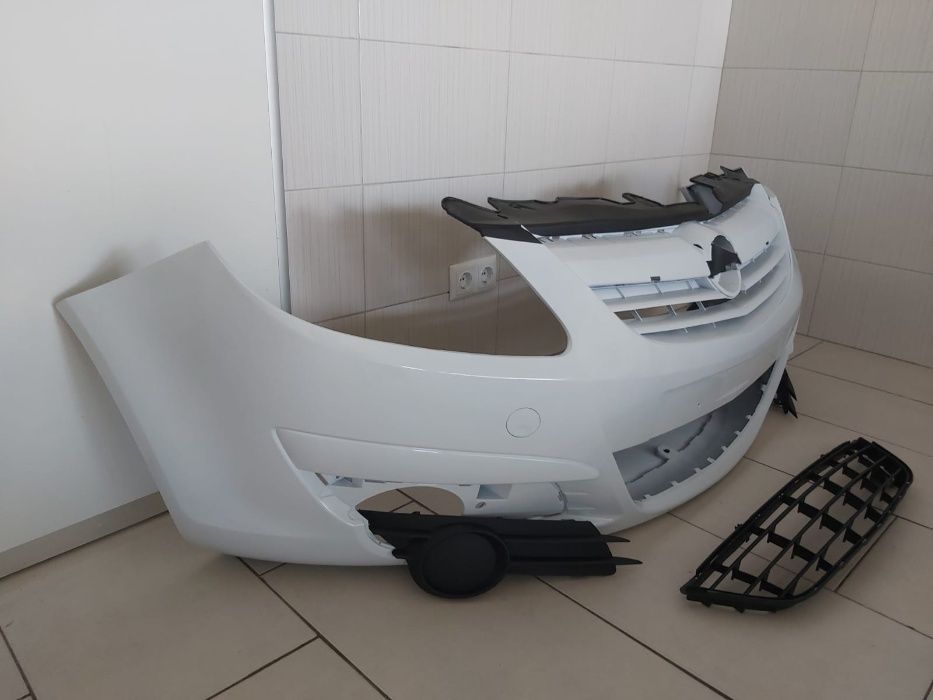 Pachet Bara Fata+Toate Grilele Opel Corsa D 2006-2011 (Z474-Alb) Full