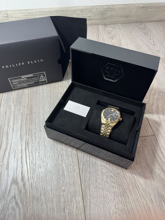 Philipp Plein Date Superlative 41mm Gold – НОВ, Пълен комплект с фактура от Farfetch