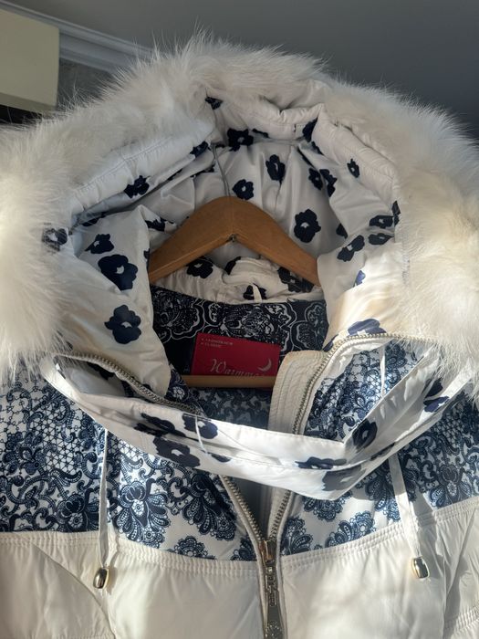 Продам белый пуховик 46-48