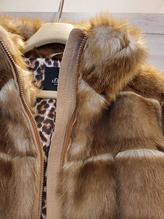 Кожено яке от лисица 100% оргинално  марка на S.Oliver