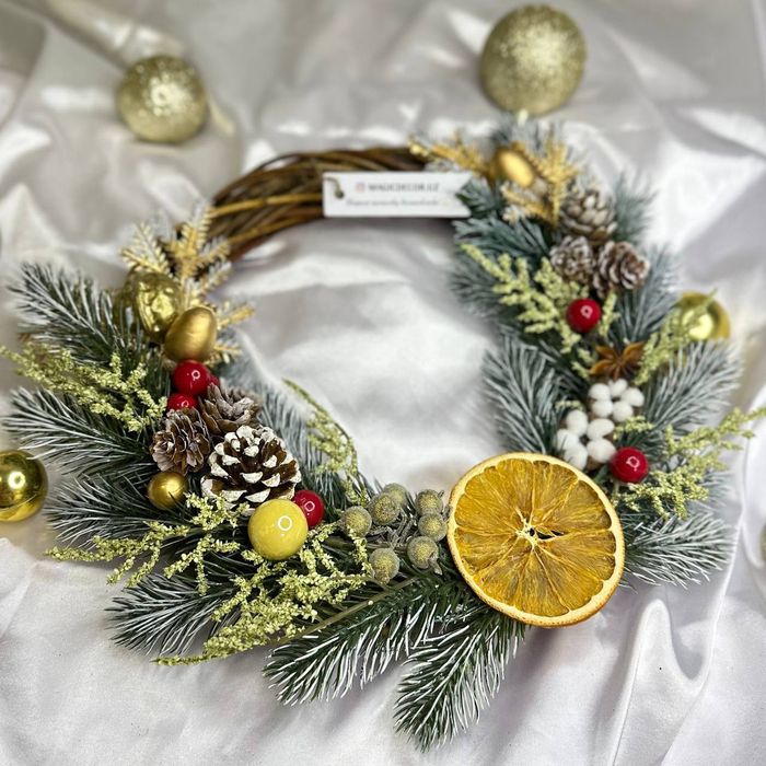 Новогодний декор, венок ручной работы