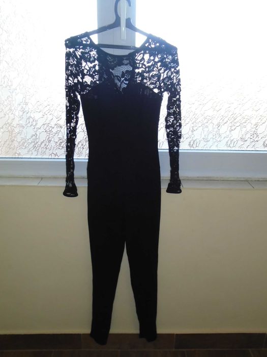 Salopeta neagra femei escape star jeans