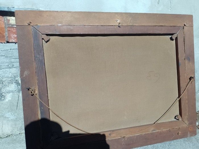 Tablou Ulei pe pânză o lucrare semnata încadrată într-o ramă din lemn