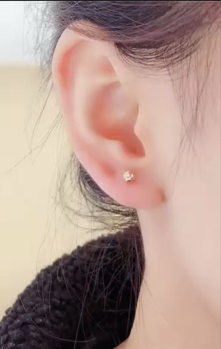 Нежни обеци STUDS Роза розово злато RGP 10к