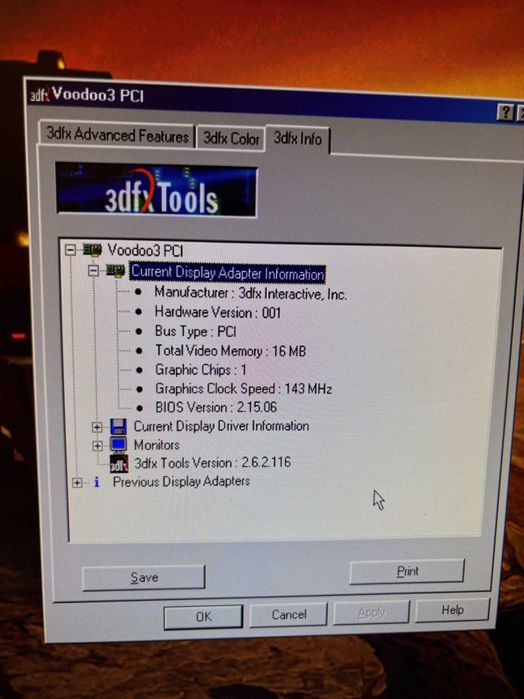 Sistem PC vintage retro gaming, 3Dfx Voodoo 3 PCI, stare perfecta
