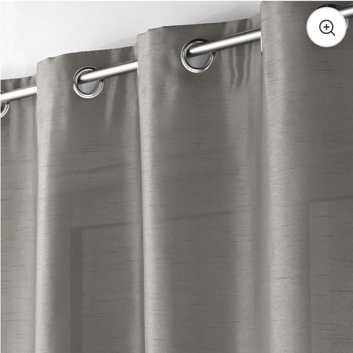 2 бр Дълги завеси сребърен цвят 240/296 + дантелени подарък