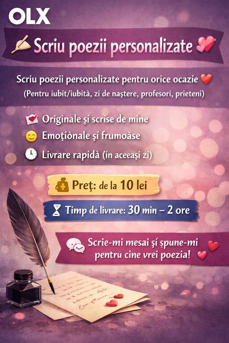 Scriu poezii la comanda