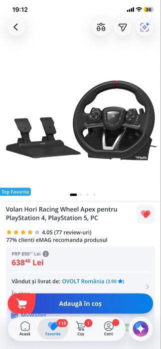 Scaun gaming condus plus volan si pedale