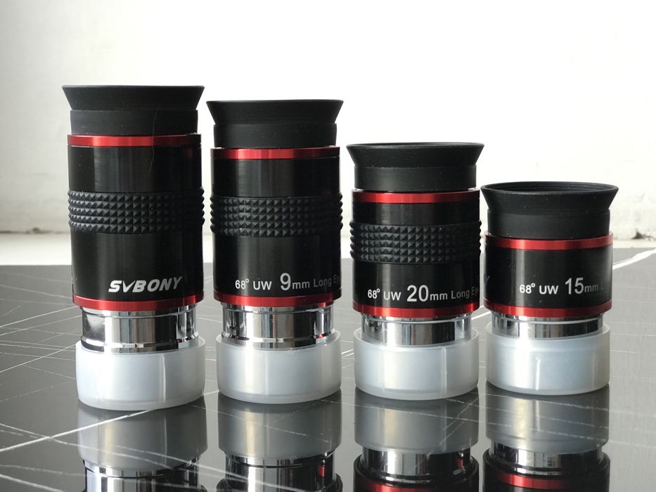 Широкоугольные окуляры Svbony 6,9,15,20mm, 1,25” для телескопа