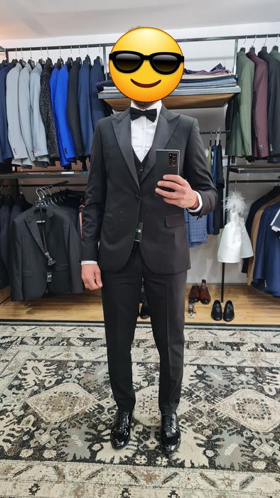 Costum elegant marimea S și pantofi Bigotti lac mărimea 41