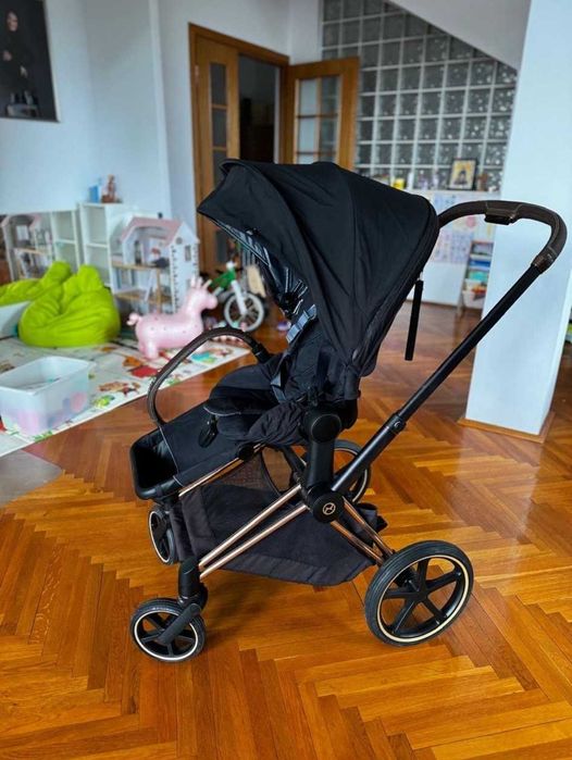 Carucior Cybex Priam Platinum 3 in 1 , cadru Rosegold