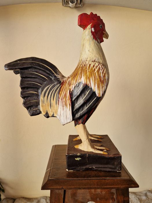 Страхотна голяма антикварна фигура- Папие Маше