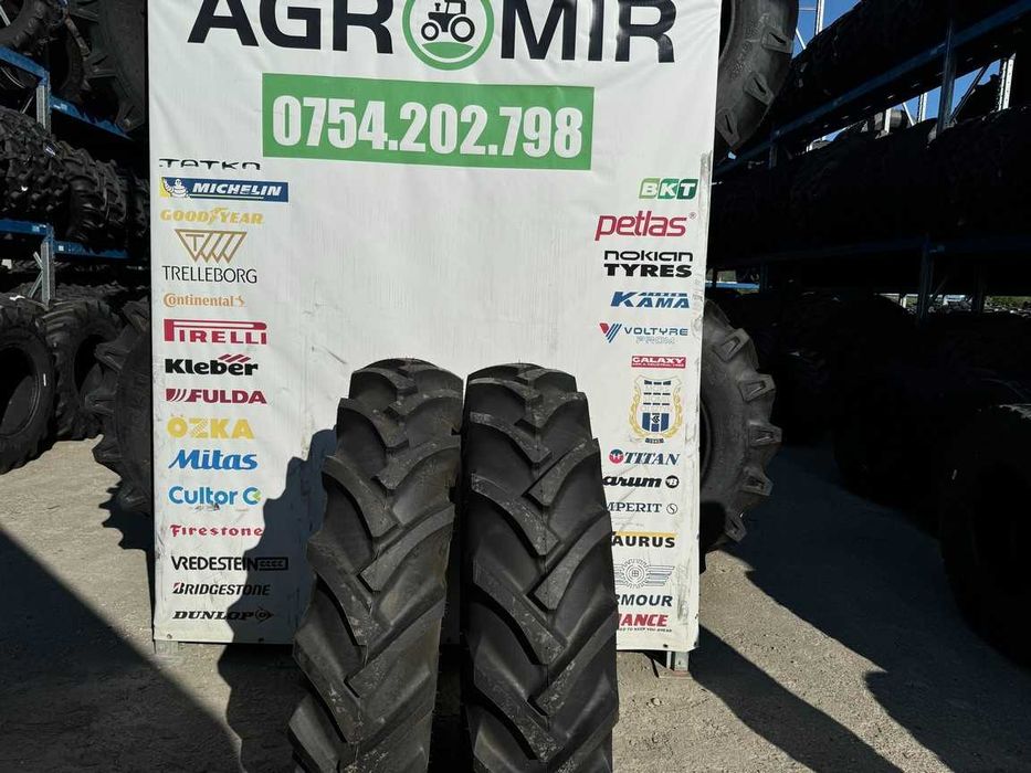 Cauciucuri marca BKT 13.6-28 cu 8 pliuri pentru tractor spate