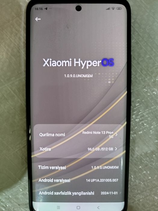 Redmi not 13 pro +5g 12/512 xotira Hamma narsasi joyida karopka dokume