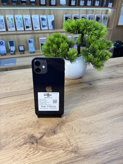 ‼️iPhone 12 Black 64Gb - Stare excelenta - Garantie 6 luni