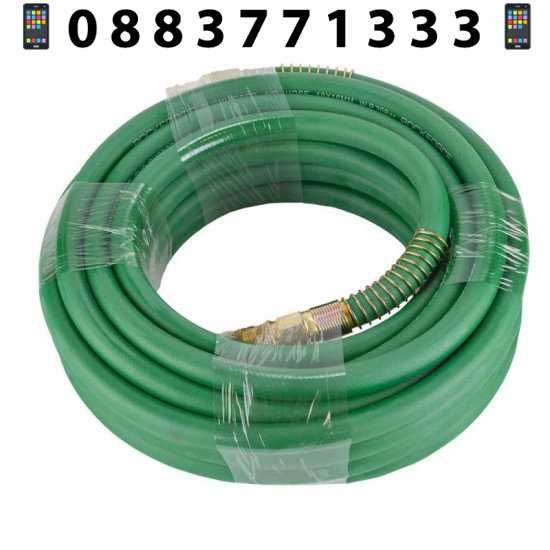 НЕМСКИ Армиран Маркуч За Въздух 10x16мм 15м ROCKFORCE + ЛЕД ФЕНЕР