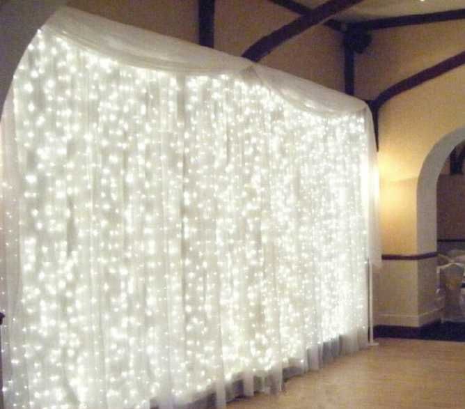 Постоянно светеща завеса 3 х 3 Бяла/топло бяла Завеса LED