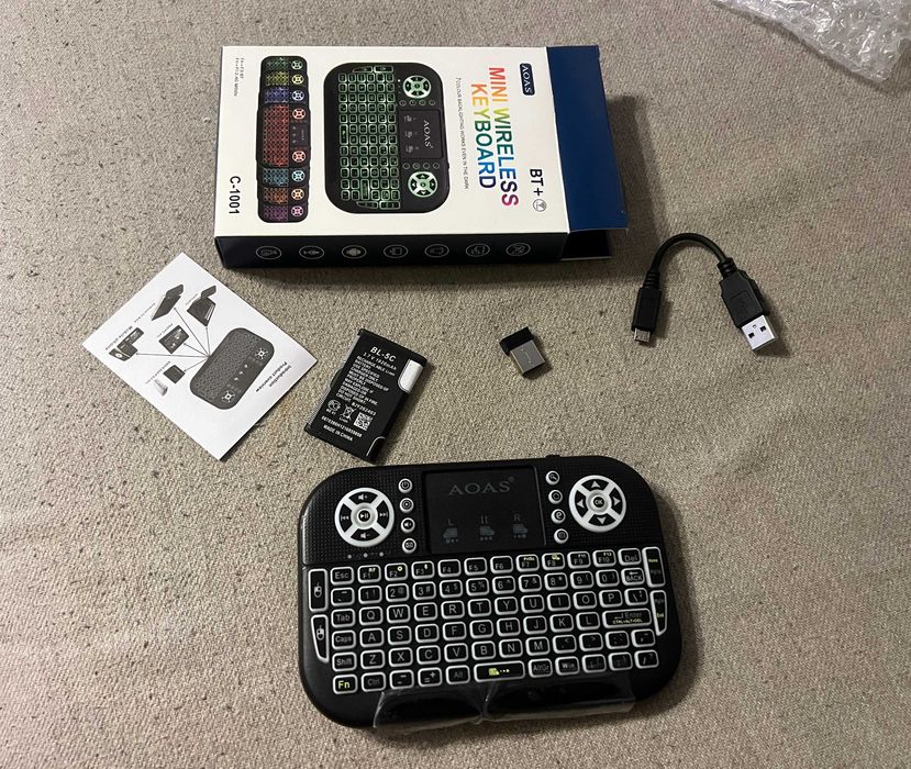 Mini tastatura wireless AOAS C-1001 Bluetooth si USB noua