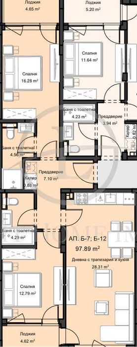 Продава се Тристаен апартамент в Пловдив, Остромила - 109 кв.м за 1331 €/кв.м - Снимка #6