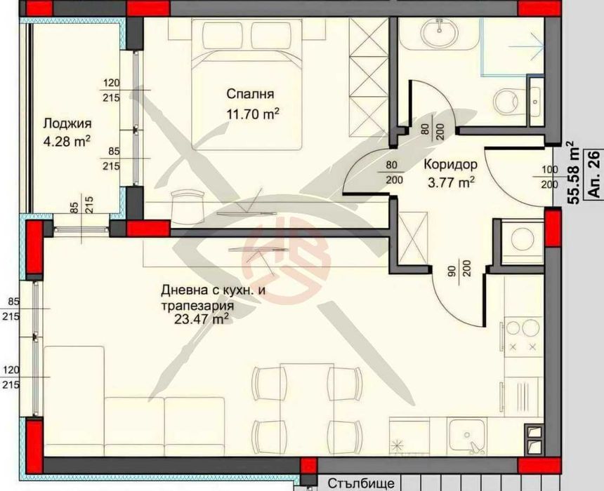 Двустаен апартамент в района на Аспарухово- 93034