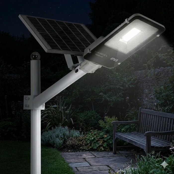 НЕМСКА Улична Соларна Лампа С Панел И Стойка 1800W SUNVISION + ЛЕД ФЕНЕР