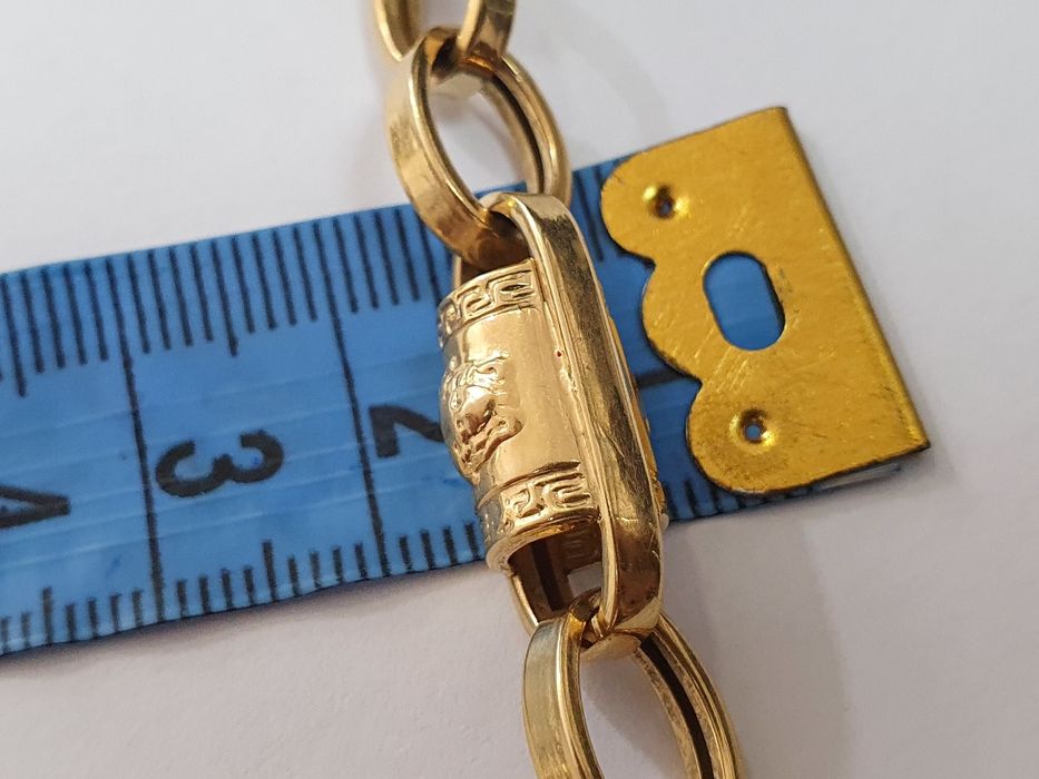 Lanț bărbătesc model Versace din aur galben și alb de 14K – 23,50 g