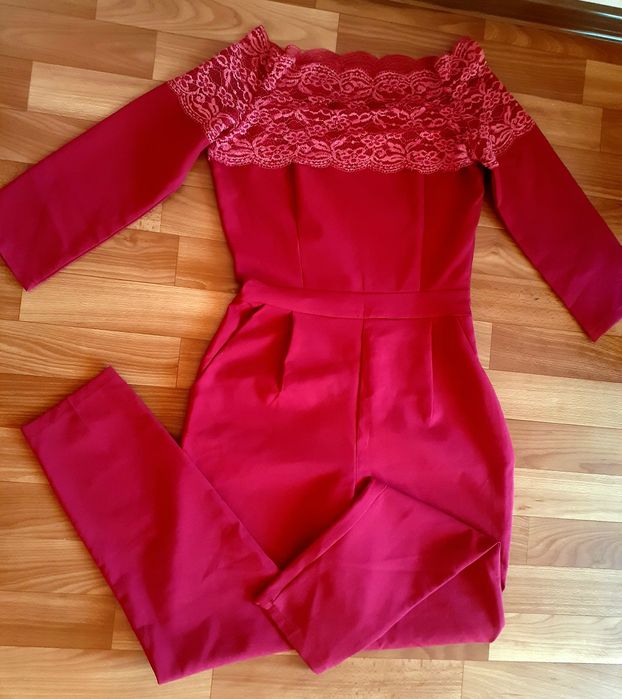 Женский комбез, бордовый