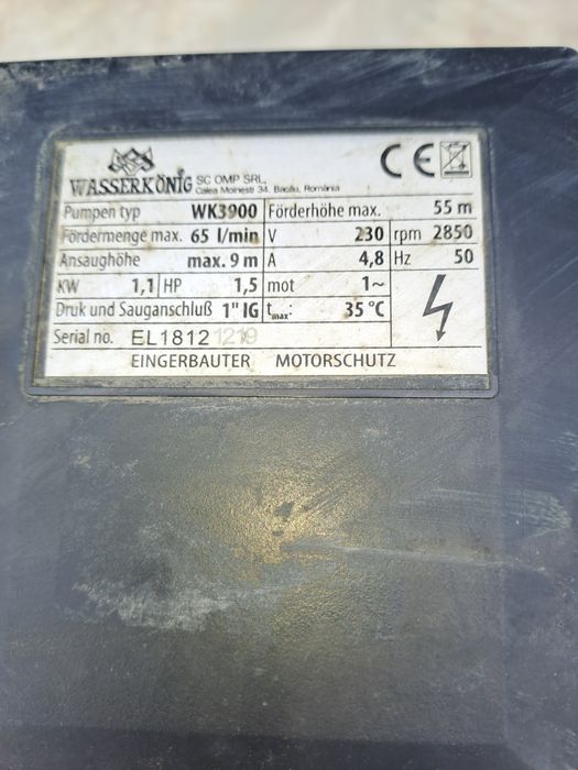 Hidrofor cu motor