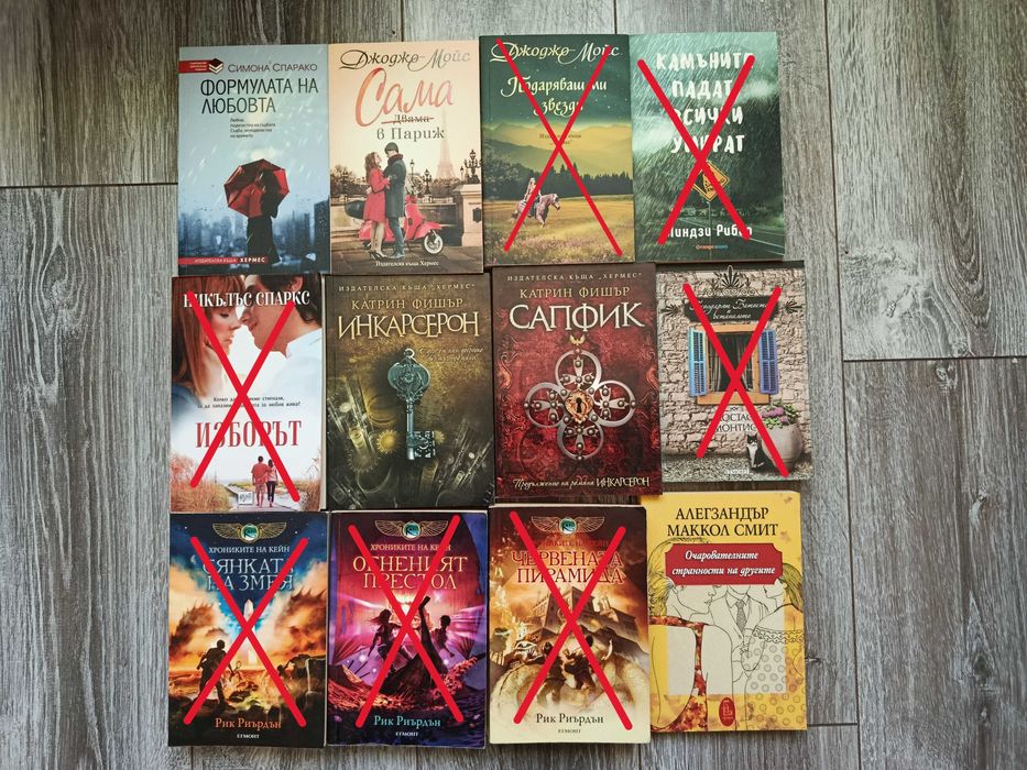 Книги  (романтични, фентъзи, фантастика, трилъри, тийн)