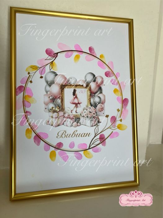 Дърво с отпечатъци за Рожден ден, Кръщане, Погача