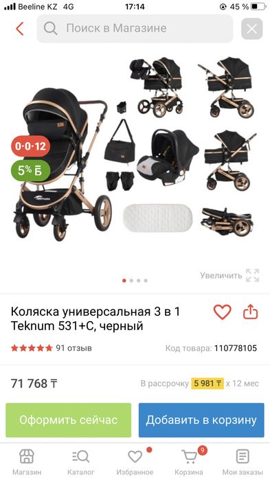 Коляска зима лето 3в1