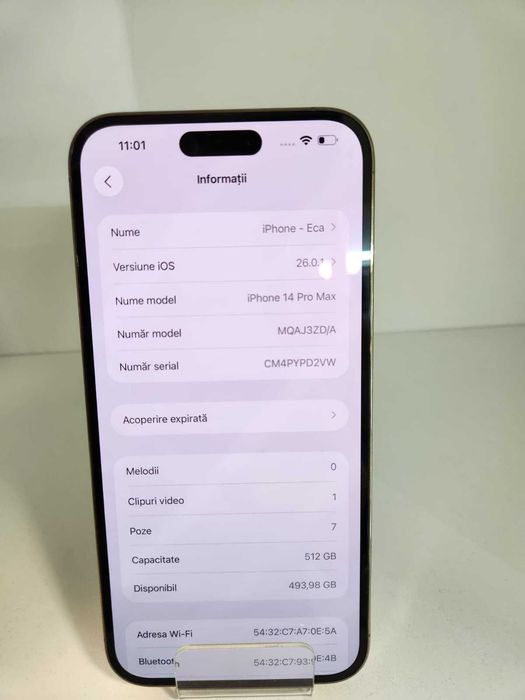 Iphone 14 PRO MAX 512 GB (Ag8 Tudor1/B74393) – Garantie 2 Ani!