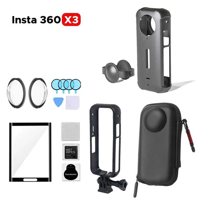 Pachet complet de protectie (husa folie cadru) camera Insta360 X3