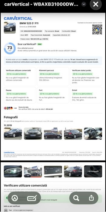 Bmw F11/F10 525d 2L biturbo 218cp