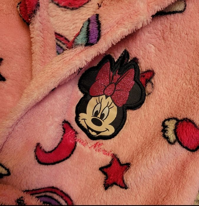 Halat Baie Fete Minnie Mouse Unicorn, cu gluga și colan,  3 ani