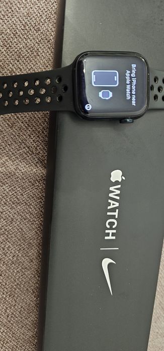 APPLE Watch Nike Series 7, GPS + Cellular, 41mm Midnight Aluminium Case, Anthracite/Black Nike Sport Band