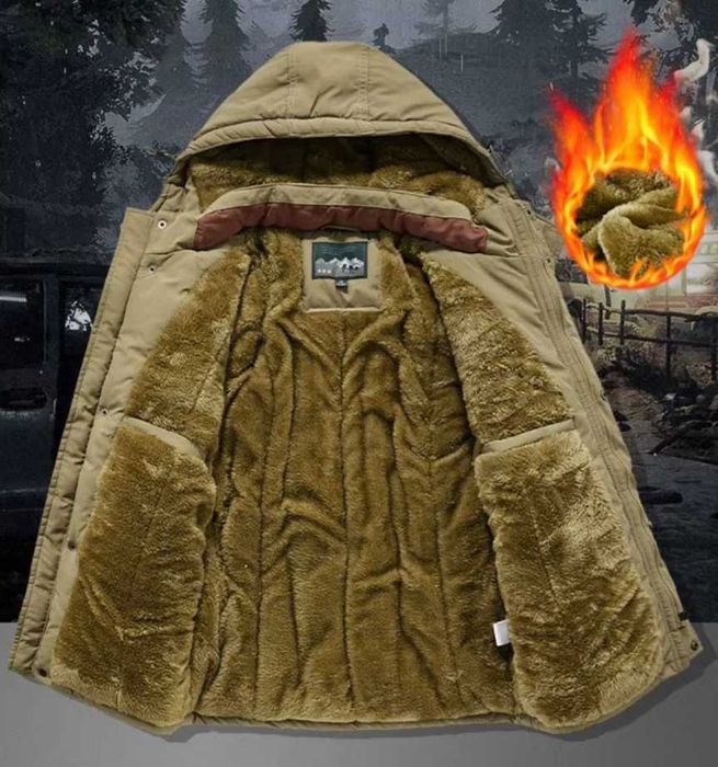 Новая мужская зимняя куртка с капюшоном 3 цвета размер 48-58 до 120 кг