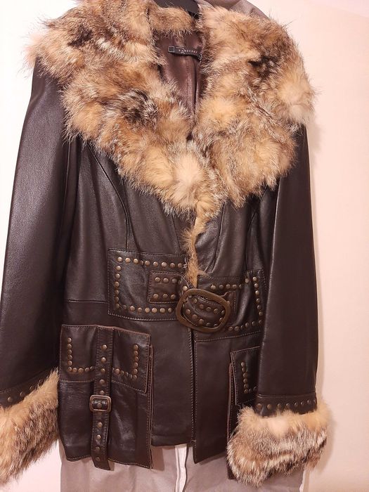 Geaca Raxevsky din piele cu blana naturala