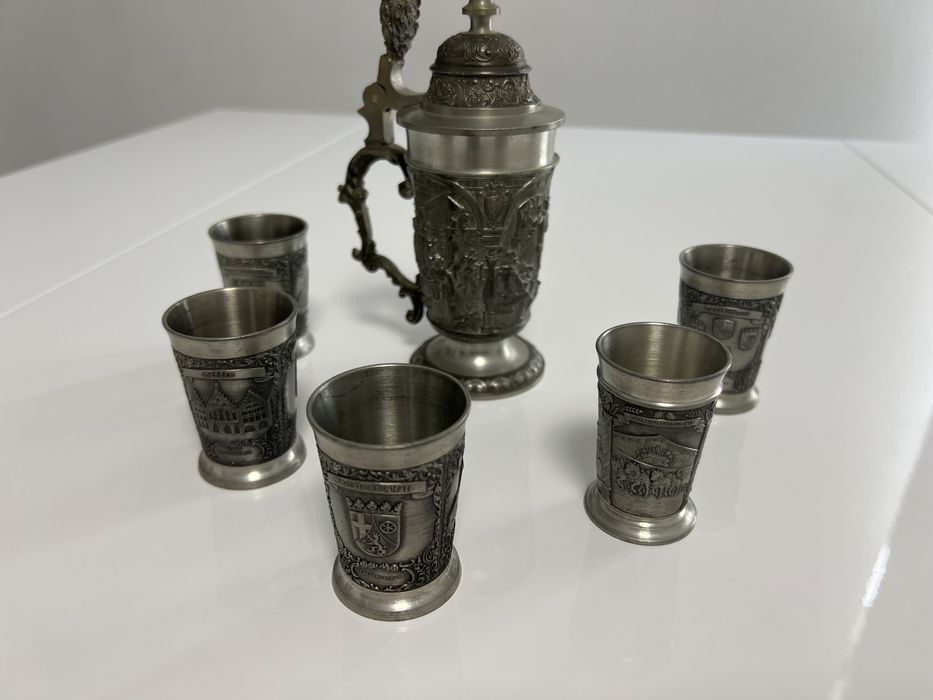 Set 5 pahare vanatoresti plus cana inox