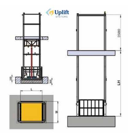 Лифт, подъёмник(Двухнаправленная направляющая подъемная платформа)