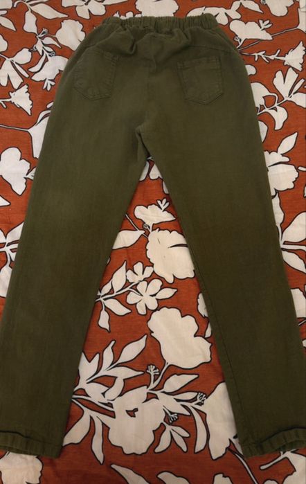 Pantaloni kaki din amestec de in