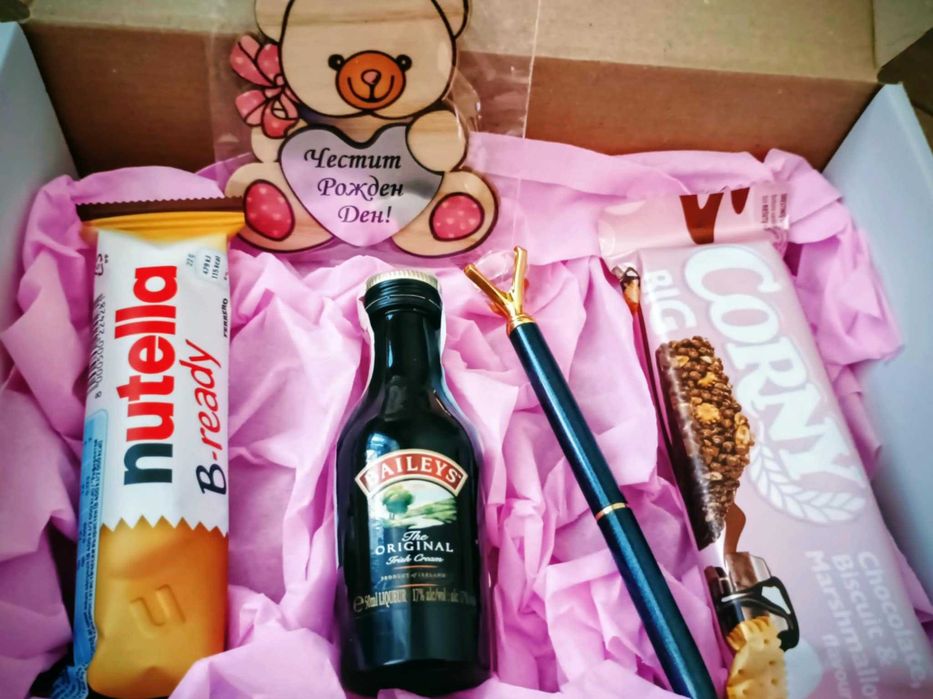 Луксозен подаръчен бокс „Честит рожден ден“ – с меченце и химикал