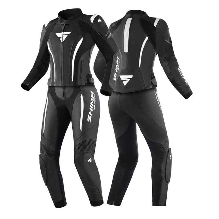 Дамски кожен мото екип SHIMA MIURA RS BLK/WHT,размер 36-S,2части