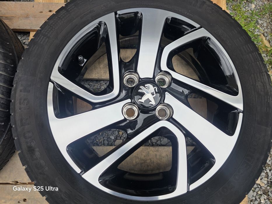 Лети джанти 15ки 4х100 Peugeot, Toyota + летни гуми 165/60/15 Continental