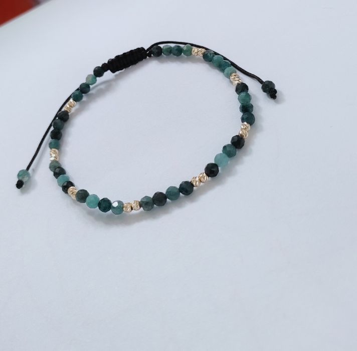 Bratari snur cu bilute de aur si argint