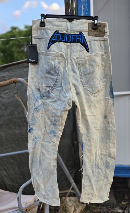 Djofra нови дамски дънки бойфренд ръчно рисувани 30 номер /Л раз