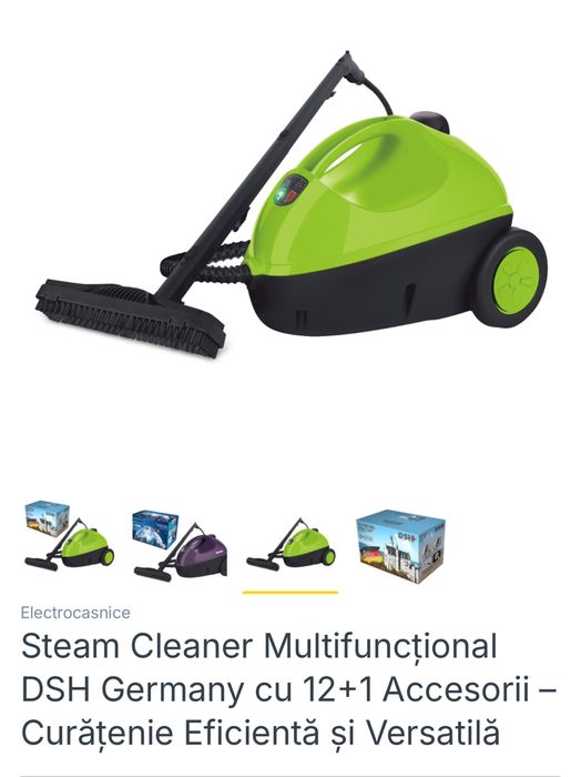 Steam Cleaner Multifuncțional DSH Germany cu 12+1 Accesorii – Curățenie Eficientă și Versatilă